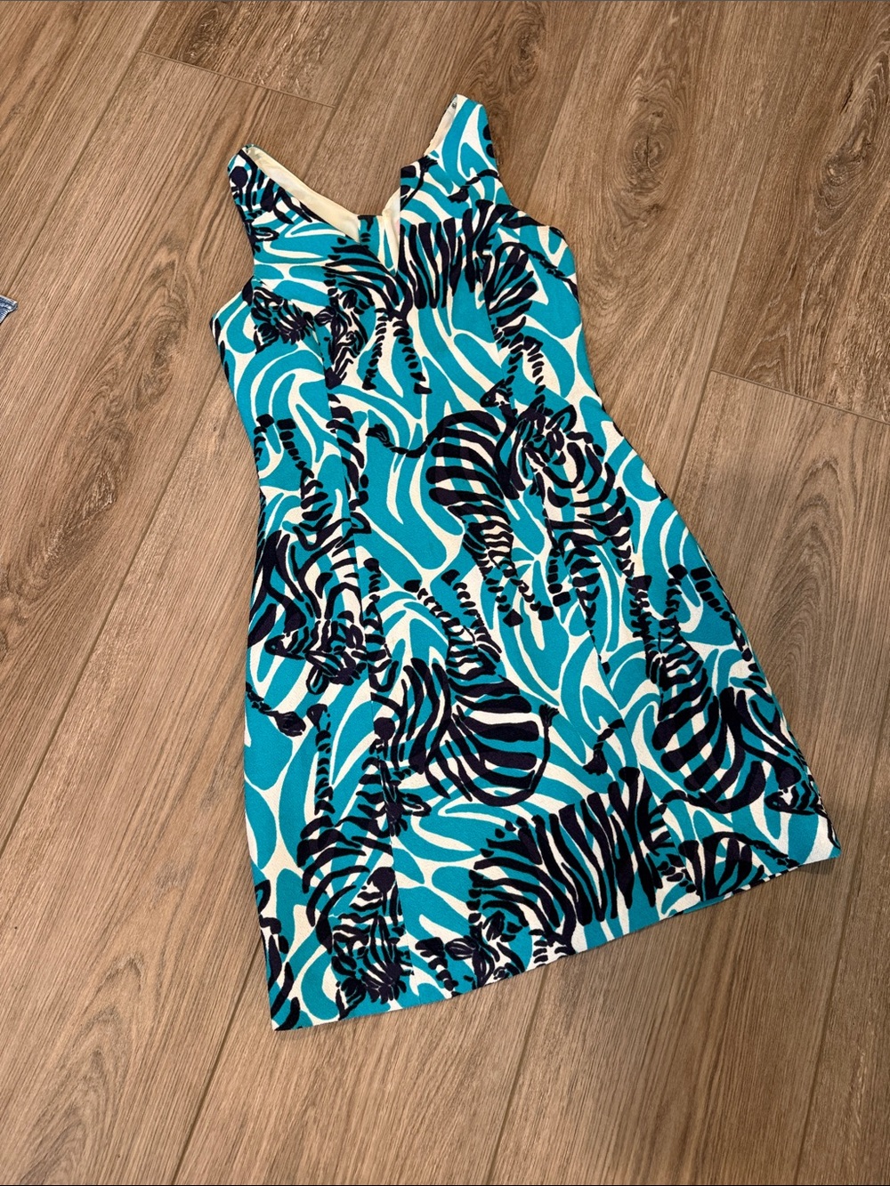 Lilly Pulitzer Turquoise, Navy & White Printed Mini Dress